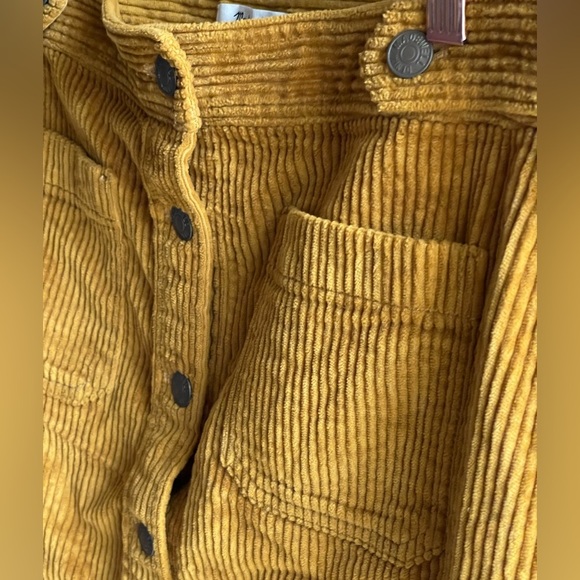 Madewell Gold Corduroy A-Line Mini Skirt Patch Pocket Edition Size 8 - Picture 5 of 10